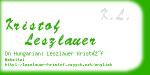 kristof leszlauer business card